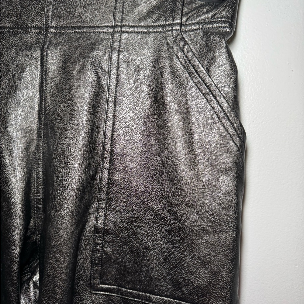 SPANX Faux Leather Jogger Pants Black Pull On Elastic Waist Size S - Picture 2 of 8